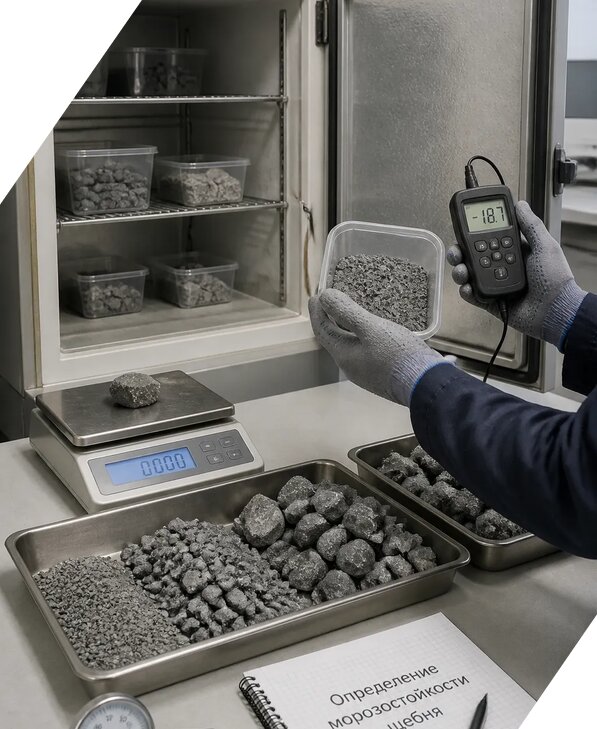 Определение морозостойкости щебня в Химках от 3628 р. | ЭкспертизаРоссия