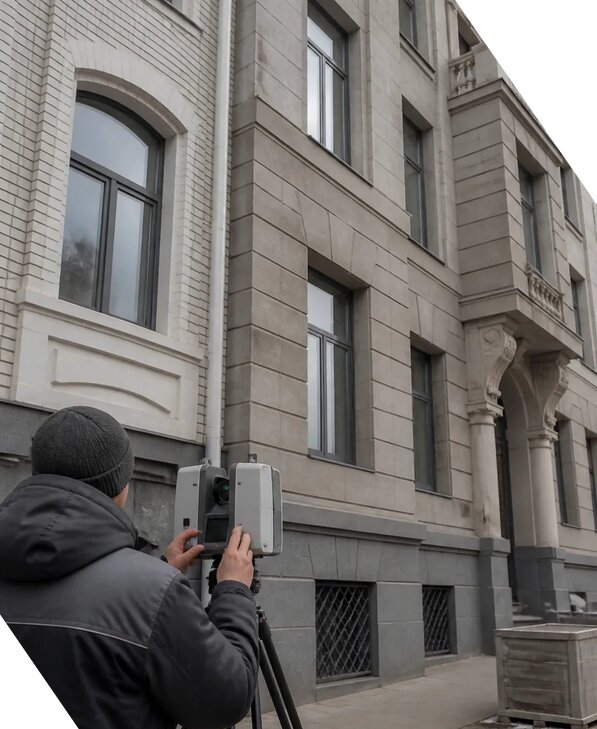 Лазерное сканирование фасадов зданий для обследования в Химках